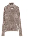 Pierre-louis Mascia Geometric-pattern Velvet Top In Gray