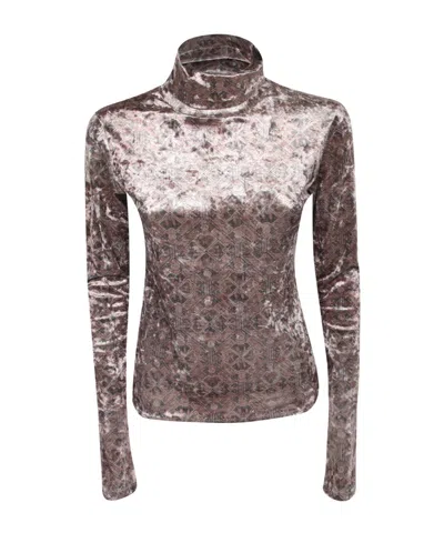 PIERRE-LOUIS MASCIA GEOMETRIC-PATTERN VELVET TOP
