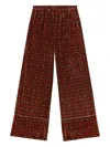 Pierre-louis Mascia Geometric-pattern Velvet Trousers In Brown