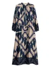 Pierre-louis Mascia Geometric-print Belted Maxi Dress In Multi
