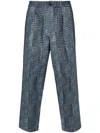 Pierre-louis Mascia Geometric-print Cotton Trousers In Blue