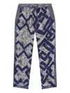 Pierre-louis Mascia Geometric-print Drawstring Trousers In Blue
