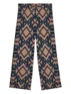 Pierre-louis Mascia Geometric-print Trousers In Blue