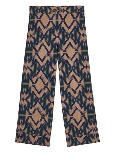 Pierre-louis Mascia Geometric-print Trousers In Blue