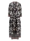 Pierre-louis Mascia Graphic-print Midi Dress In Black