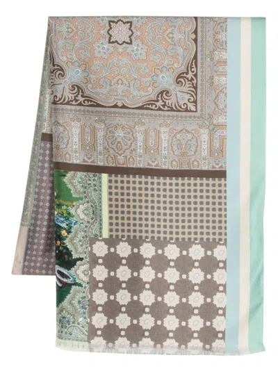 Pierre-louis Mascia Grey Lago Di Como Printed Scarf