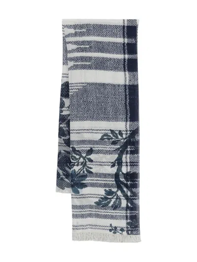 Pierre-louis Mascia Hawnbci Floral-print Scarf In Blue
