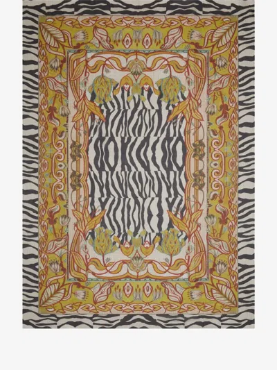 Pierre-louis Mascia Hawnbci Zebra-pattern-trim Scarf In Multi