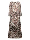 Pierre-louis Mascia Houndstooth-pattern Animal-print Maxi Dress In Brown