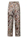 Pierre-louis Mascia Houndstooth-pattern Drawstring-waist Trousers In White
