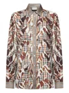 Pierre-louis Mascia Houndstooth-print Silk Shirt In Multi