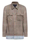 Pierre-louis Mascia Houndstooth-trimmed Jacket In Brown