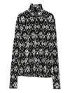 Pierre-louis Mascia Ikat-pattern Turtleneck Top In Black