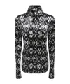 Pierre-louis Mascia Ikat-pattern Turtleneck Top In Black