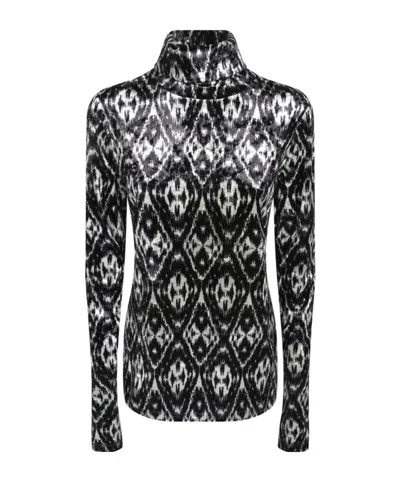 PIERRE-LOUIS MASCIA IKAT-PATTERN TURTLENECK TOP