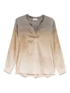 Pierre-louis Mascia Beige Top With Deep V-neckline In Brown