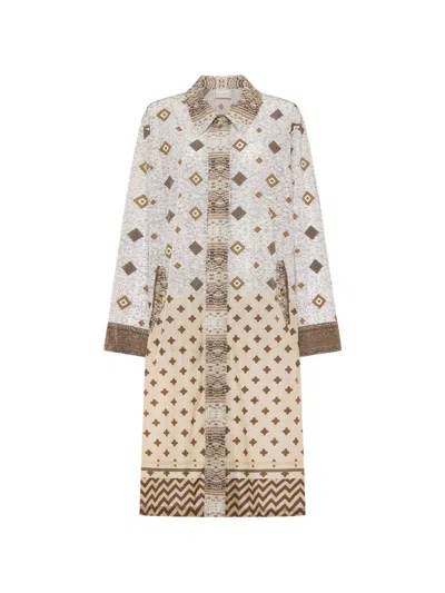 Pierre-louis Mascia Integmosfre Geometric-print Coat In Neutral
