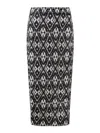 Pierre-louis Mascia Jacquard Velvet Pencil Skirt In Black
