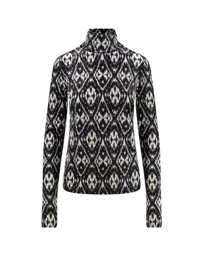 PIERRE-LOUIS MASCIA JACQUARD VELVET TURTLENECK SWEATER