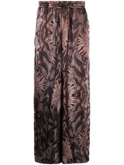 Pierre-louis Mascia Kamut Silk Trousers In Brown