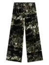 Pierre-louis Mascia Kanada Printed Velvet Trousers In Black