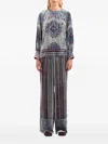 Pierre-louis Mascia Kanpur Patterned Velvet Top In Gray