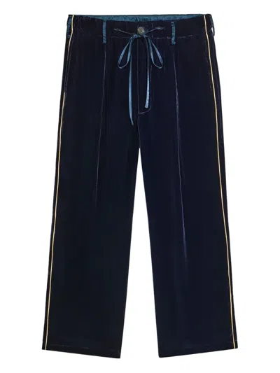 Pierre-louis Mascia Kanpur Velvet Side-stripe Trousers