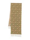 Pierre-louis Mascia Kievnew Floral-pattern Fringed Scarf In Green