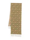 Pierre-louis Mascia Kievnew Floral-pattern Fringed Scarf In Green