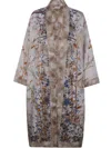 Pierre-louis Mascia Aloe Floral Beige Multicolor Kimono In Multicolour