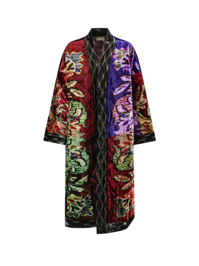 Pierre-louis Mascia Kimono Quilted Coat In Multi