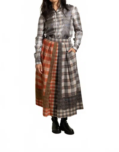 PIERRE-LOUIS MASCIA LACE PLAID SKIRT IN MULTICOLOR