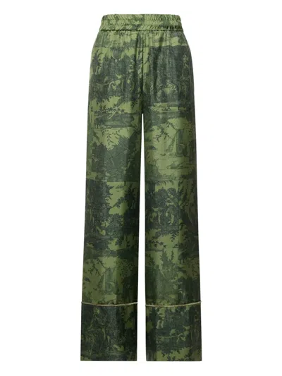 Pierre-louis Mascia Landscape-pattern Trousers In Green