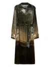 Pierre-louis Mascia Landscape-print Belted Coat In Black