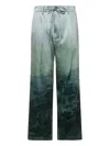Pierre-louis Mascia Landscape-print Drawstring-waist Trousers In Blue