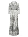 Pierre-louis Mascia Landscape-print Maxi Dress In Gray