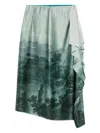 Pierre-louis Mascia Landscape-print Midi Skirt In Green