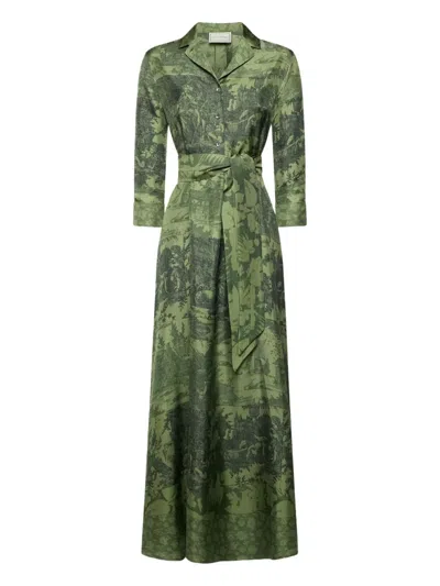 Pierre-louis Mascia Landscape-print Shirt Maxi Dress In Multi