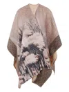 Pierre-louis Mascia Landscape-print Wool Poncho In Multi