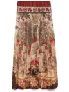 Pierre-louis Mascia Pierre Louis Mascia Printed Silk Pleated Skirt