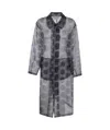 Pierre-louis Mascia Kobes Organza Blue Duster Coat In Gray