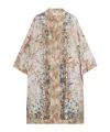 Pierre-louis Mascia Aloe Floral Beige Multicolor Kimono In Nude