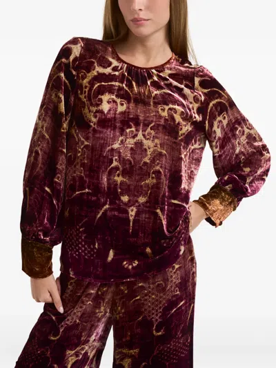Pierre-louis Mascia Long-sleeve Blouse In Burgundy