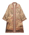 Pierre-louis Mascia Pierre Louis Mascia Wiil And Silk Printed Kimono In Nude