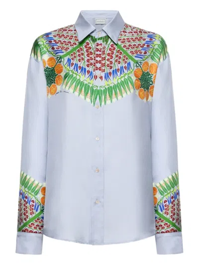 Pierre-louis Mascia Long-sleeve Shirt In Gray