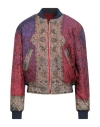 Pierre-louis Mascia Man Jacket Magenta Size L Polyester, Silk, Cotton In Purple