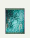 Pierre-louis Mascia Mascia Aloe Ultrawash Silk Scarf In 514332/101-18 Green Multi Blue