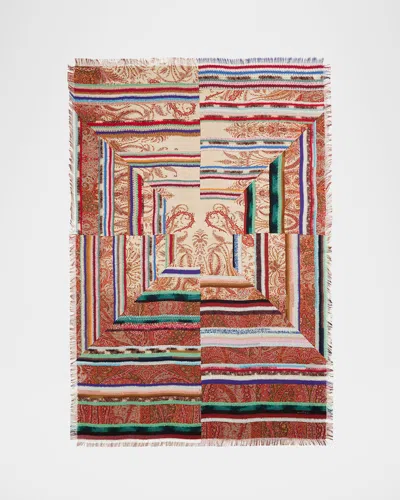 Pierre-louis Mascia Mascia Aloe Ultrawash Silk Scarf In Pink Pattern