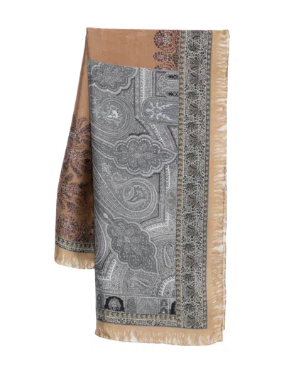 Pierre-louis Mascia Molare Printed Scarf In Brown