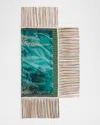 Pierre-louis Mascia Multi-color Patterned Silk Shawl In 514809 101 18 Aqua And Blue